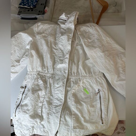 Venezia Nylon Outer Shell Stylish Trenchcoat Jacket Size XL Color Antique White - Picture 14 of 15